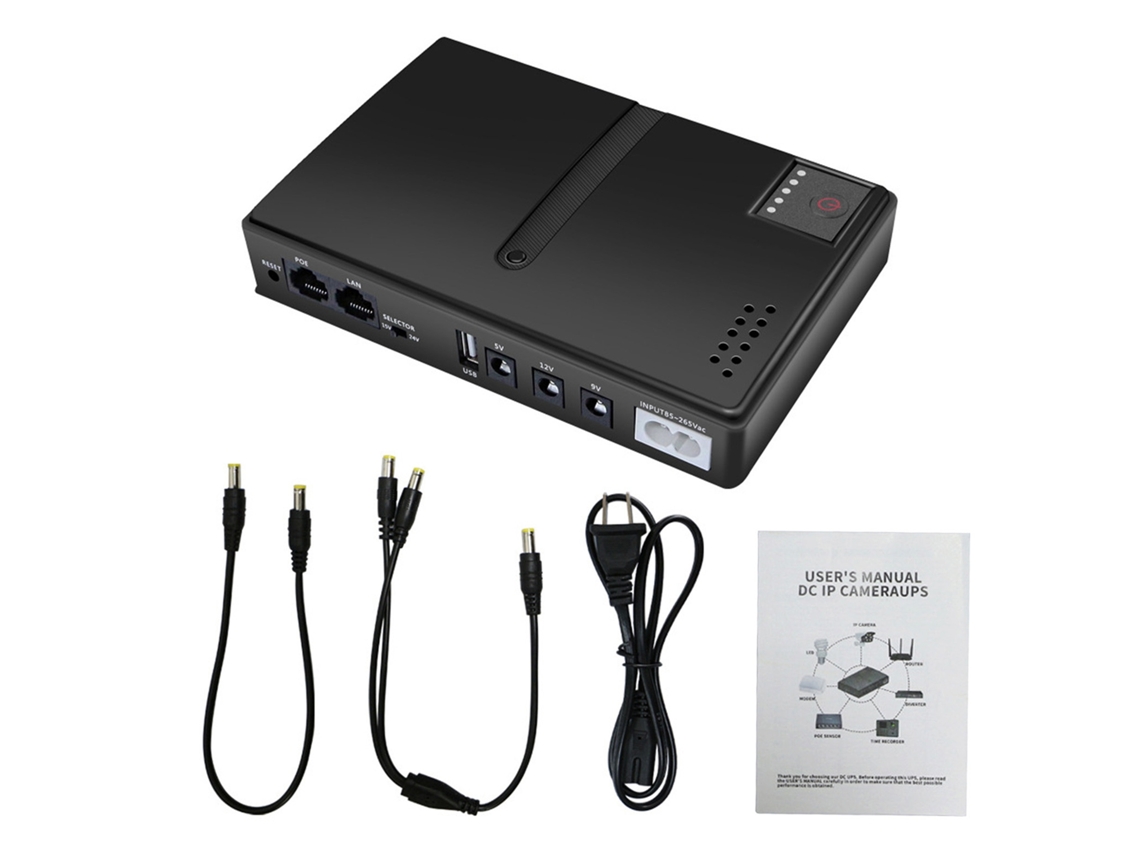 Fuente De Alimentación Ininterrumpida (ups) De 18 W Con Salidas Usb Poe Para Router, Cámara, Módem, Enchufe Usb