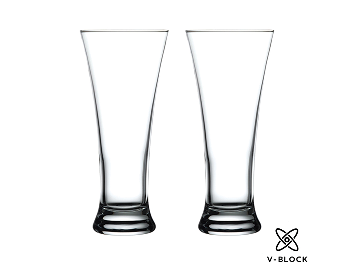 Juego De 2 Vasos Pub V Block Pasabahçe 320 Ml.