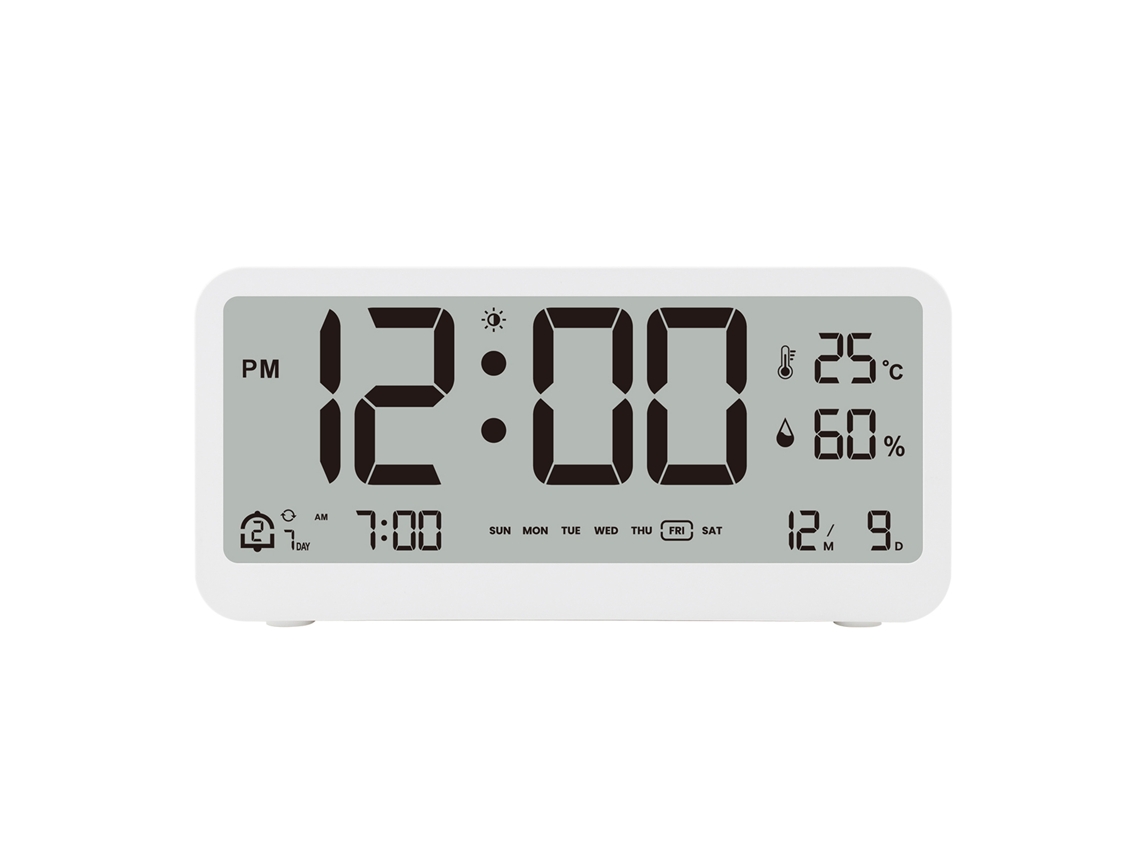 Reloj Despertador Digital Led Con Temperatura Humedad Y Alarmas Duales