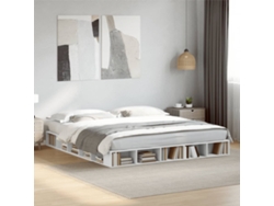 Estructura De Cama Madera De Ingeniería Blanca 200x200 Cm