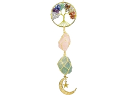 Piedra De Chakra, Árbol De La Vida, Cristales Curativos, Luna Y Estrella, Adornos, Pared, Muebles, Ventana, Coche