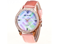 Reloj De Pulsera De Cuarzo Rosa Sencillo Para Mujer Zhoulianfa Fashion Con Diamantes De Imitación.