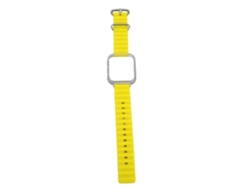 Correa De Silicona Ajustable 2 En 1 Con Hebilla De Acero Inoxidable Para Reloj Fit 3 Amarilla