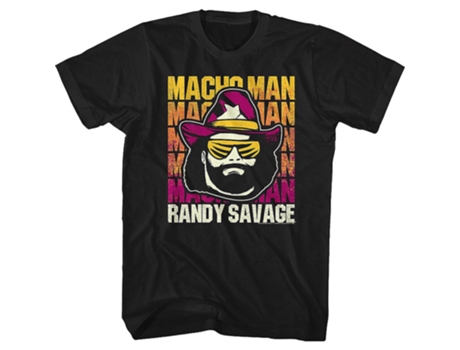 Camiseta ROCKINSTONE Macho Man Logo Randy Savage Repetindo (XXL)