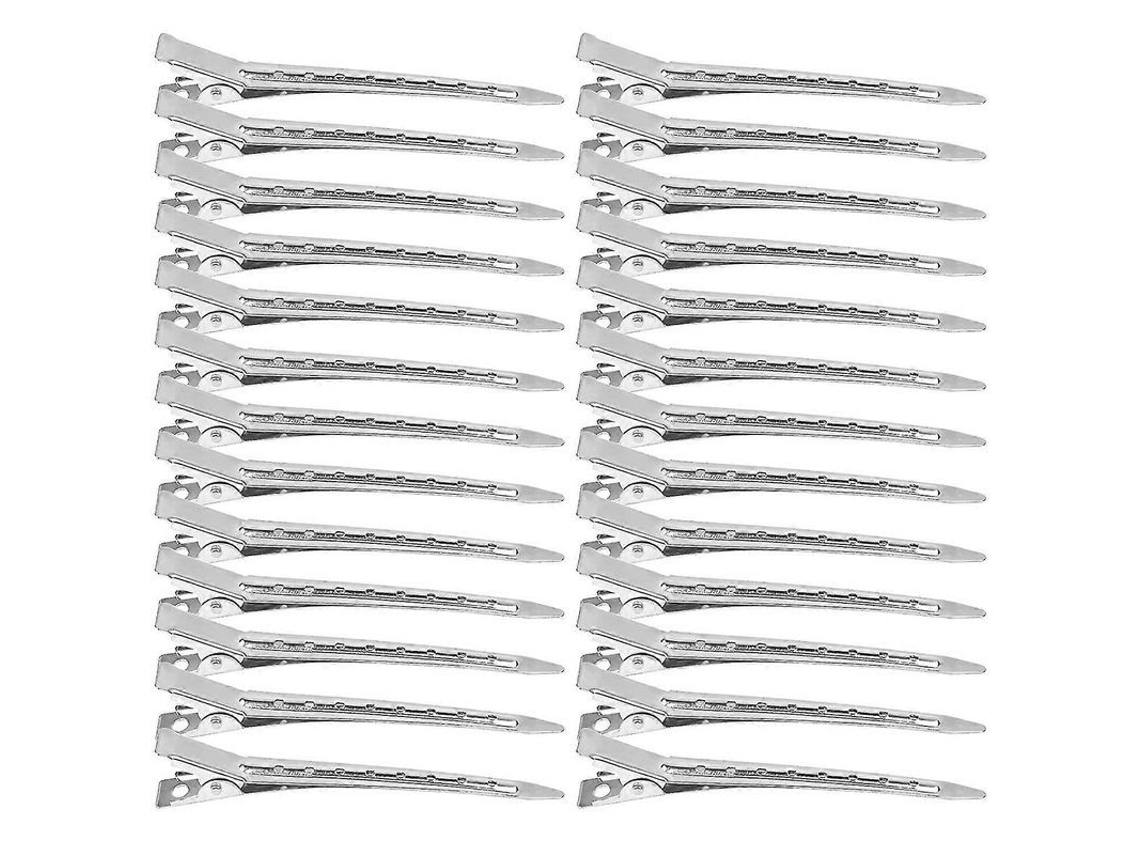26 Pinzas Para El Cabello De Metal Plateado De 8,9 Cm (3,5 Pulgadas), Dentadas Y Flexibles Para Cortar Y Rizar El Cabello. Regalo Ideal.