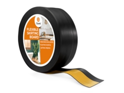 Zócalo de PVC de 20 mm, 25 m, flexible, autoadhesivo, suave, color negro Quest