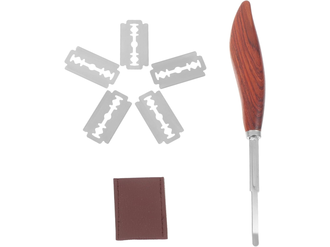 Cuchilla Curva De Acero Inoxidable Para Cortar Pan Con Mango De Madera, Cortador De Masa Preciso.