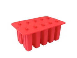 Molde de silicona reutilizable para polos, ideal para el verano, con 10 cavidades, fácil de desmoldar e incluye 10 polos.