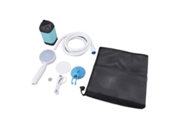 Ducha eléctrica exterior para camping, azul, 10 W, 4800 mAh, 5 V, 2 A