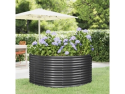 Jardín Elevado/Plantador de Acero con Revestimiento en Polvo Antracita 140X140X68 cm