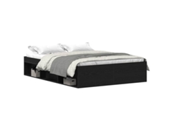 Maison Exclusive - Estructura De Cama Sin Colchón Roble Negro 120x200 Cm