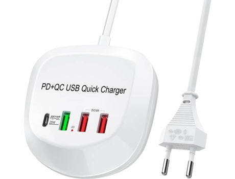 USB C Fast Charger USB Power Charger PD QC 3.0 to Fast Wall Charger 4 Port Multiple USB Power Adapter for Iphone iPad——VEBTles