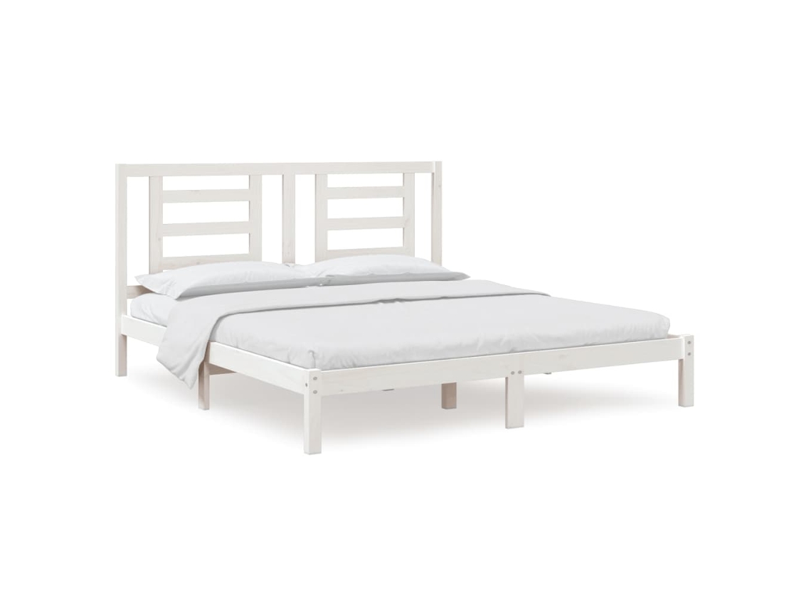 Maison Exclusive - Estructura De Cama Madera Maciza Blanco Supe King 180x200 Cm