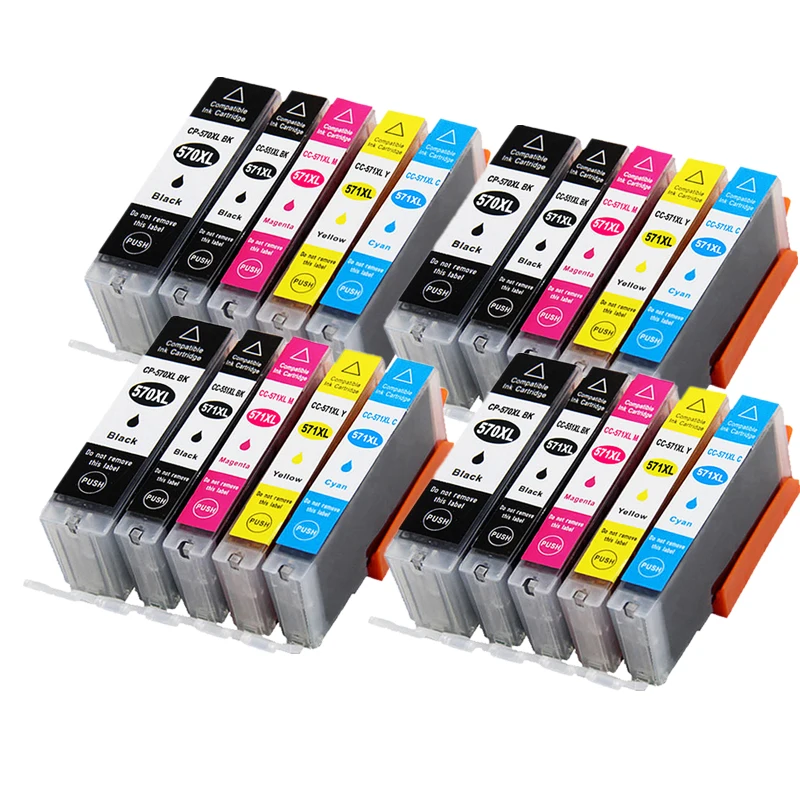 4setpgi 570 Cli 571 Pgi570 Xl Cartuchos De Tinta Para Impresoras Canon Pixma Mg5750 Mg5751 Mg5752 Mg6850 Mg7750 Mg6853 Mg7753