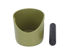 Papelera de plástico y caucho para café con barra para bar y cocina, color verde