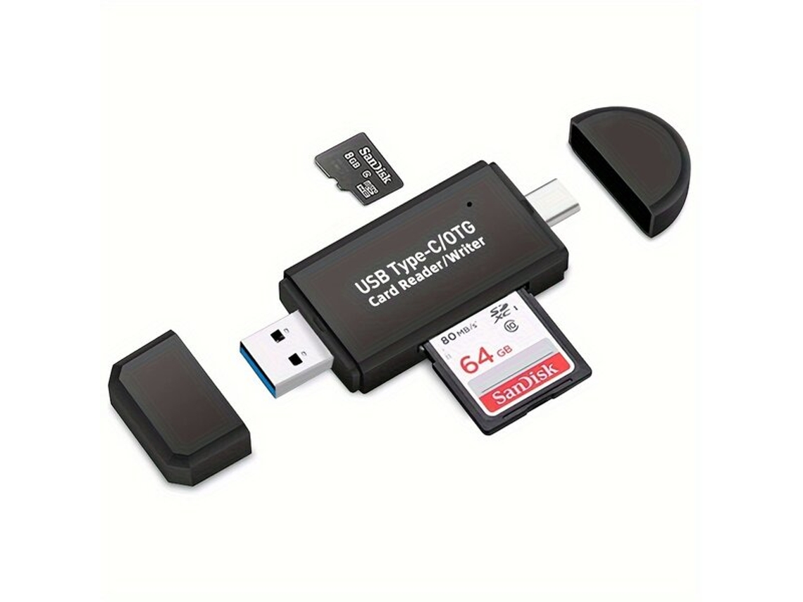 Lector de tarjetas de memoria portátil 2 en 1 de alta velocidad USB 3.0 Tadvyyvayotoy