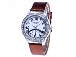 Reloj De Moda Zhoulianfa Para Mujer Y Hombre Metal Cuarzo Con Correa Ajustable Café