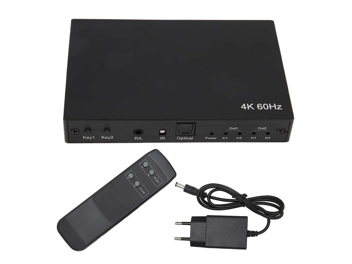 Divisor/conmutador De Interfaz Multimedia Hd 4k 60hz 2x2 3d Hdr10 Hdcp2.2 Enchufe Europeo