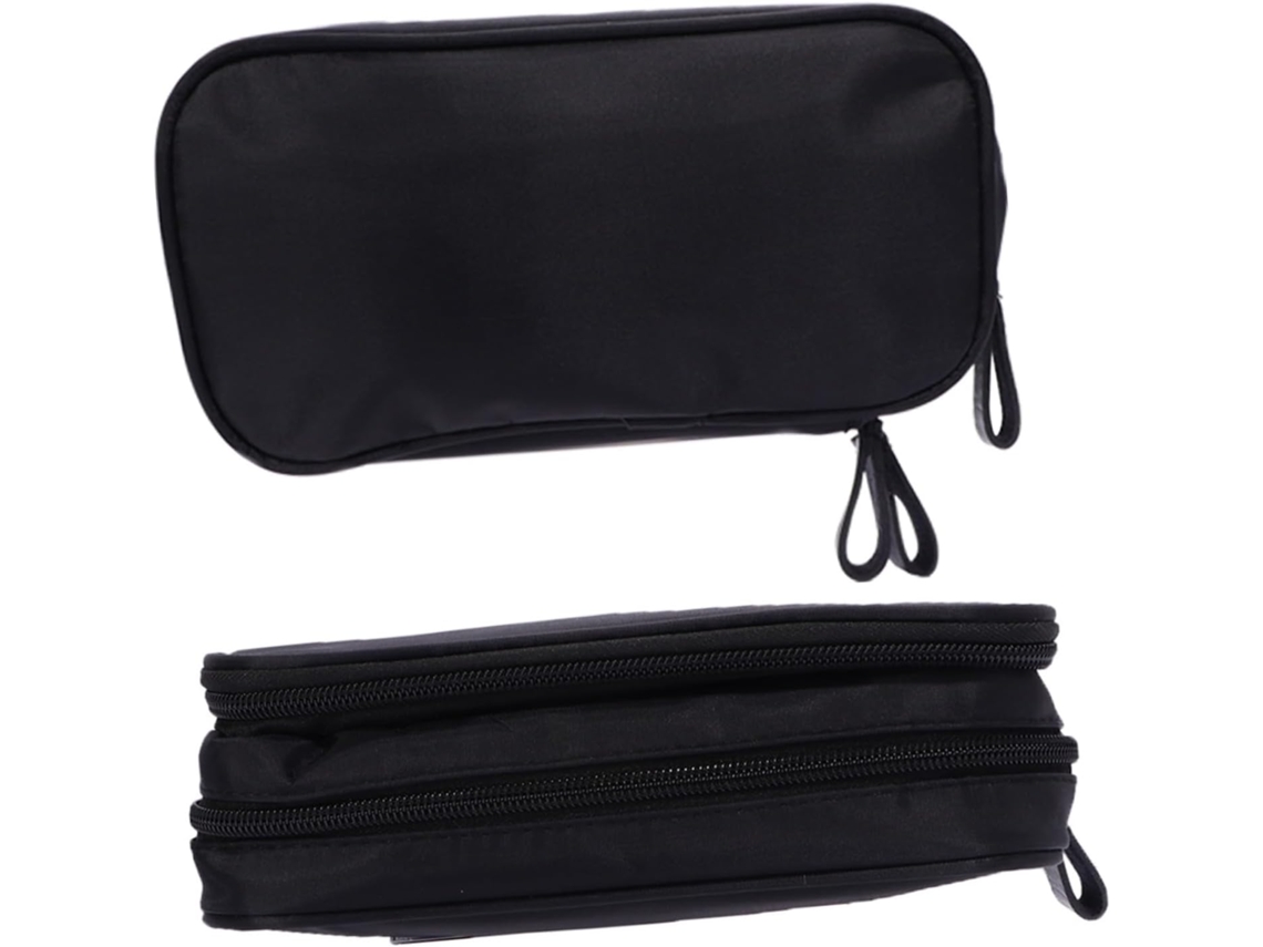 Neceser Doble De Viaje, Negro, Práctico Para Guardar Maquillaje Y