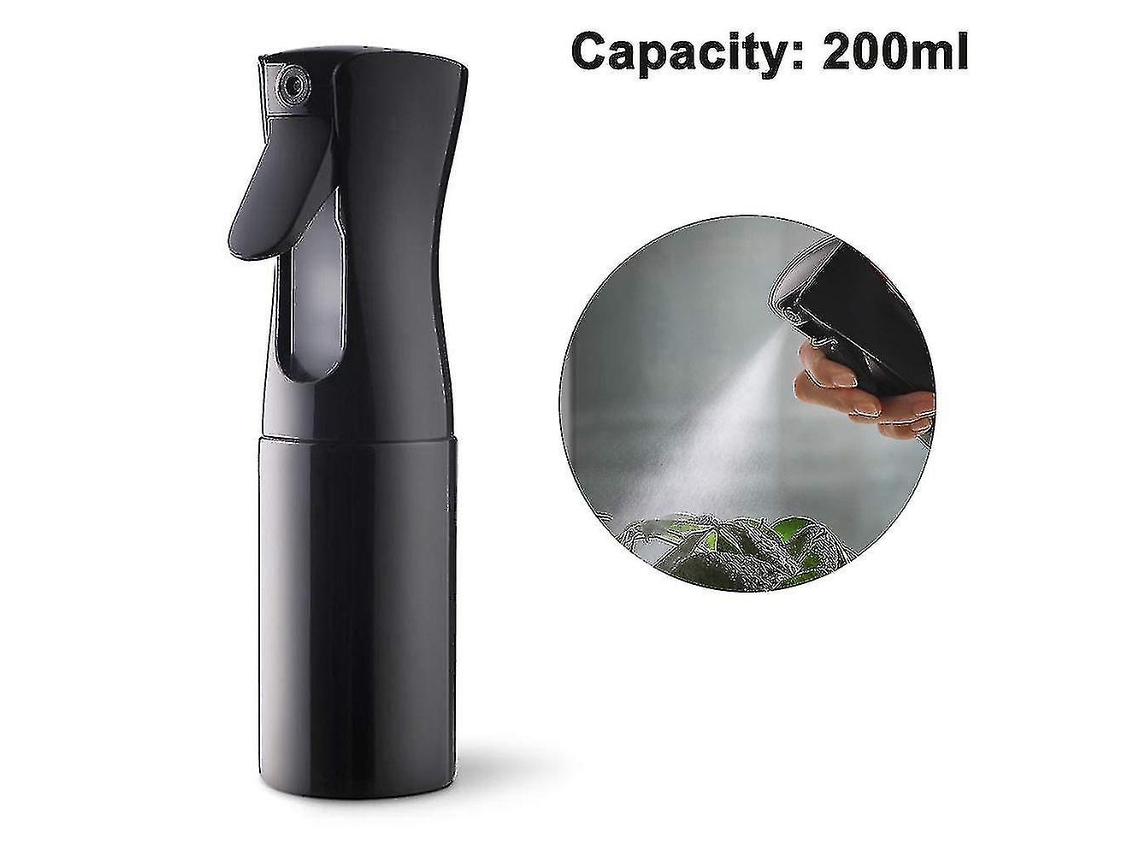 Frasco de spray para cabelo, Mister Fino, 200ml para salão de beleza com almofada aerossol ultrafina e design ergonômico, preto.