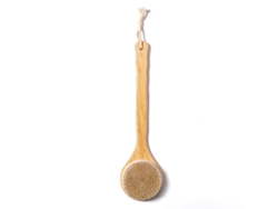 Cepillo De Baño Con Cerdas Naturales - Mango Largo De Bambú Para Uso Corporal