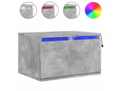 Maison Exclusive - Mesita De Noche De Pared Con Luces Led Gris Hormigón