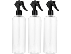 Ciieeo Com 3 Frascos De Spray De Plástico Preto Recarregáveis De 500ml