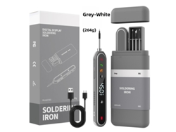 Soldador Portátil De 15 W Y 1600 Mah Con Usb, Temperatura Ajustable De 180 °c A 450 °c Y 3 Puntas De Soldadura Digitallab (blanco Grisáceo)