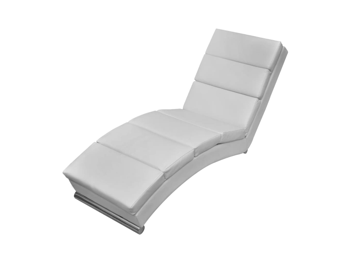 Sofá Chaise Longue (Cuero Artificial - Blanco)