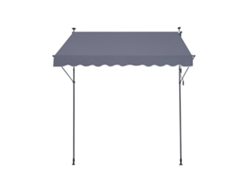 Toldo para patio Succebuy de 98 x 47 pulgadas con manivela, toldo gris oscuro, refugio retráctil con sombrilla