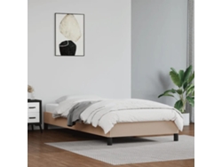 Estructura Cama Sin Colchón Cuero Sintético Capuchino 100x200cm