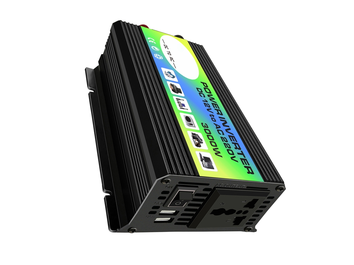 Inversor de onda sinusoidal modificada de 3000 W, de 12 V a 220 V, con puertos USB
