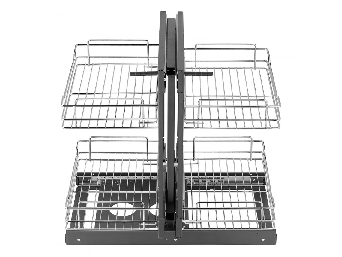 Organizador Extensible De Rincón Ciego 4 Cestos 40 Kg Cada Uno Acero Cromado Para Cocina Tekmaquinas