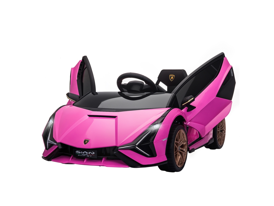 Coche Deportivo Eléctrico Rosa De 12 V Para Niños Con Control Remoto, Mp3 Y Puertos Usb.