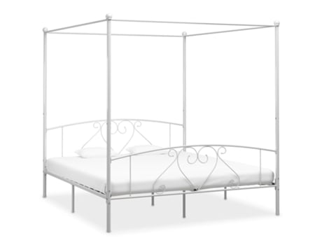 MAISON EXCLUSIVE Estructura de cama con dosel de metal 180x200 cm blanco