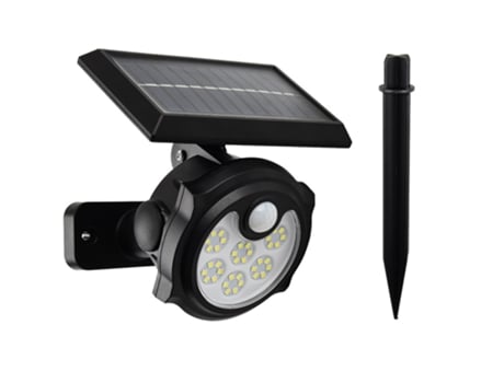 Luz solar con sensor de cuerpo humano, luz de pared, enchufe de tierra para jardín, iluminación de calle pequeña, 1 Uds.