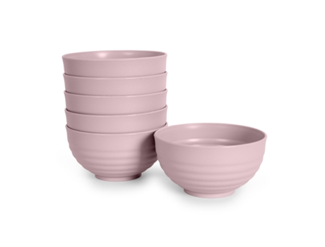 Juego de 6 Cuencos Reutilizables PLASTIC FORTE (Rosa - 540Ml)