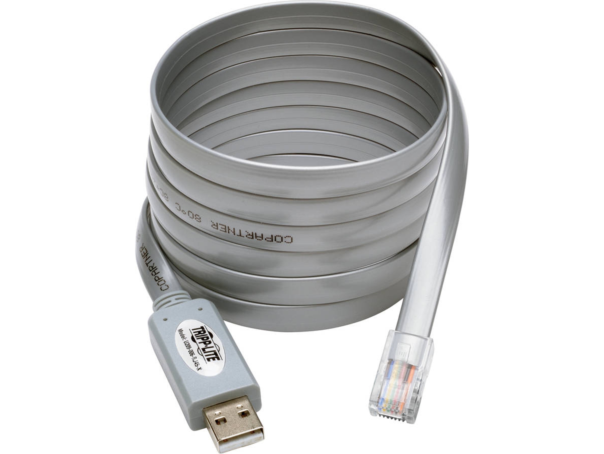 Cable de Datos TRIPP LITE (USB - RJ45 - Plata)