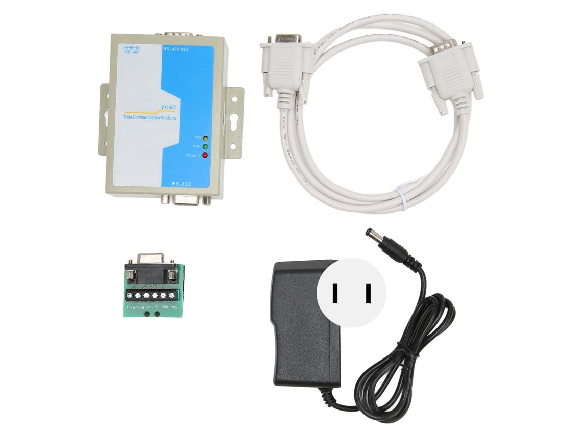 Convertidor Industrial Rs232 A Rs485 Rs422 Con Protección Contra Rayos, Adaptador De Datos De 100-240 V, Enchufe Estadounidense.
