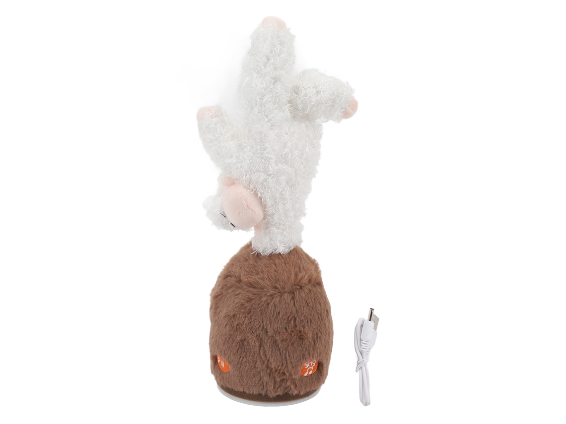 Ats-juguete De Peluche Musical Bailarín Cantante Suave De Algodón Pp Divertido Eléctrico Para Niños Niñas Blanco