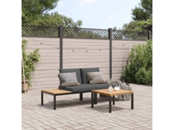 Conjunto de sofás de jardín DKD Home Decor con cojines de aluminio negro