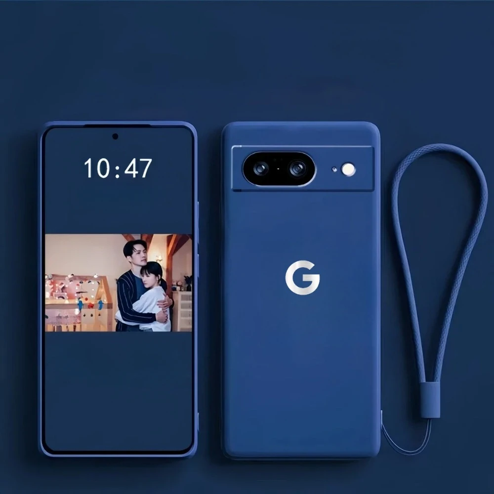 (google Pixel 8a Azul Oscuro) Compatible Con La Funda Blanda De Silicona Líquida De Google, Con Función Magnética.