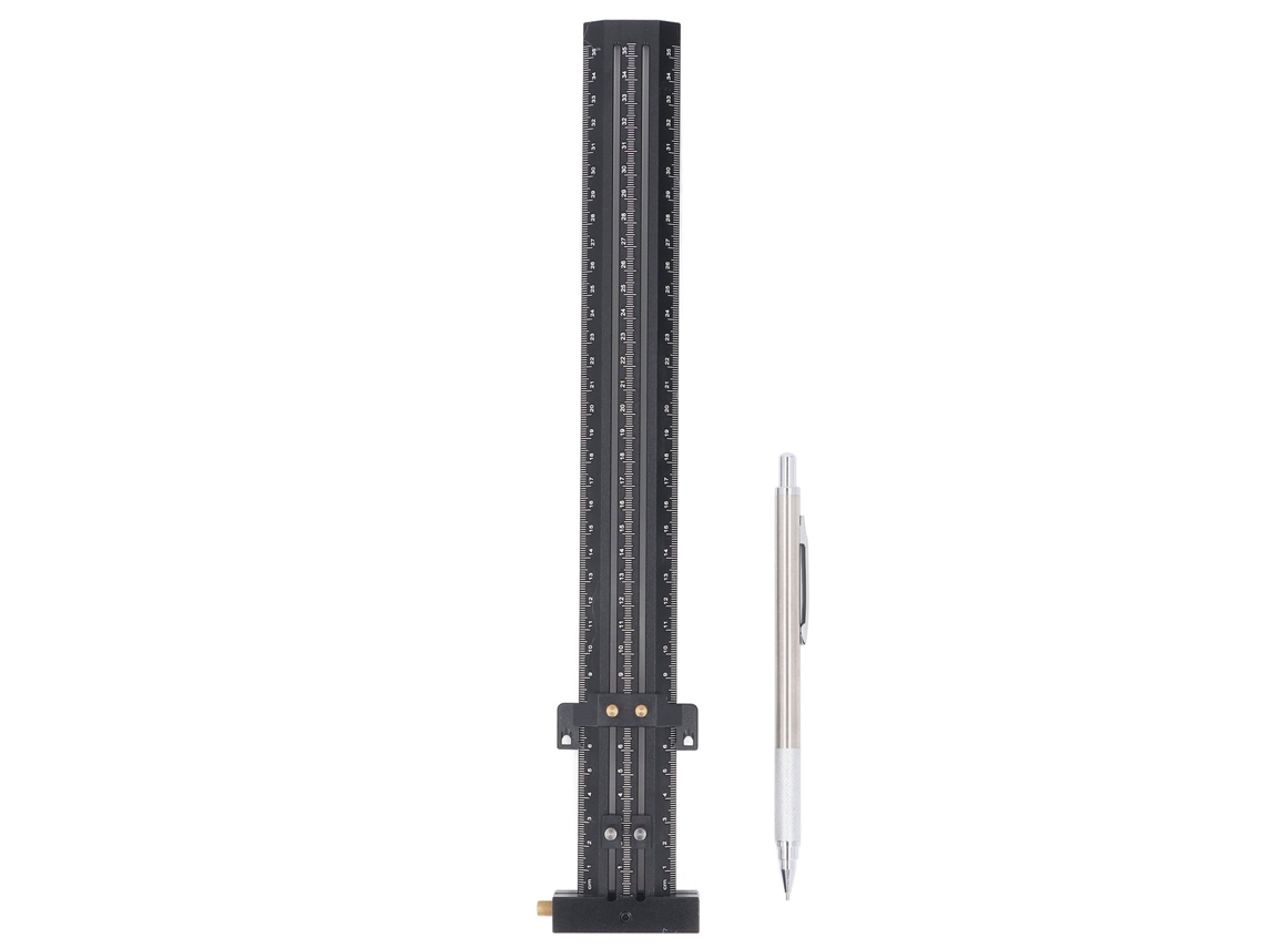 Escuadra En T Portátil Multifuncional De Aluminio Con Bolígrafo Para Planos De Construcción, Color Negro.