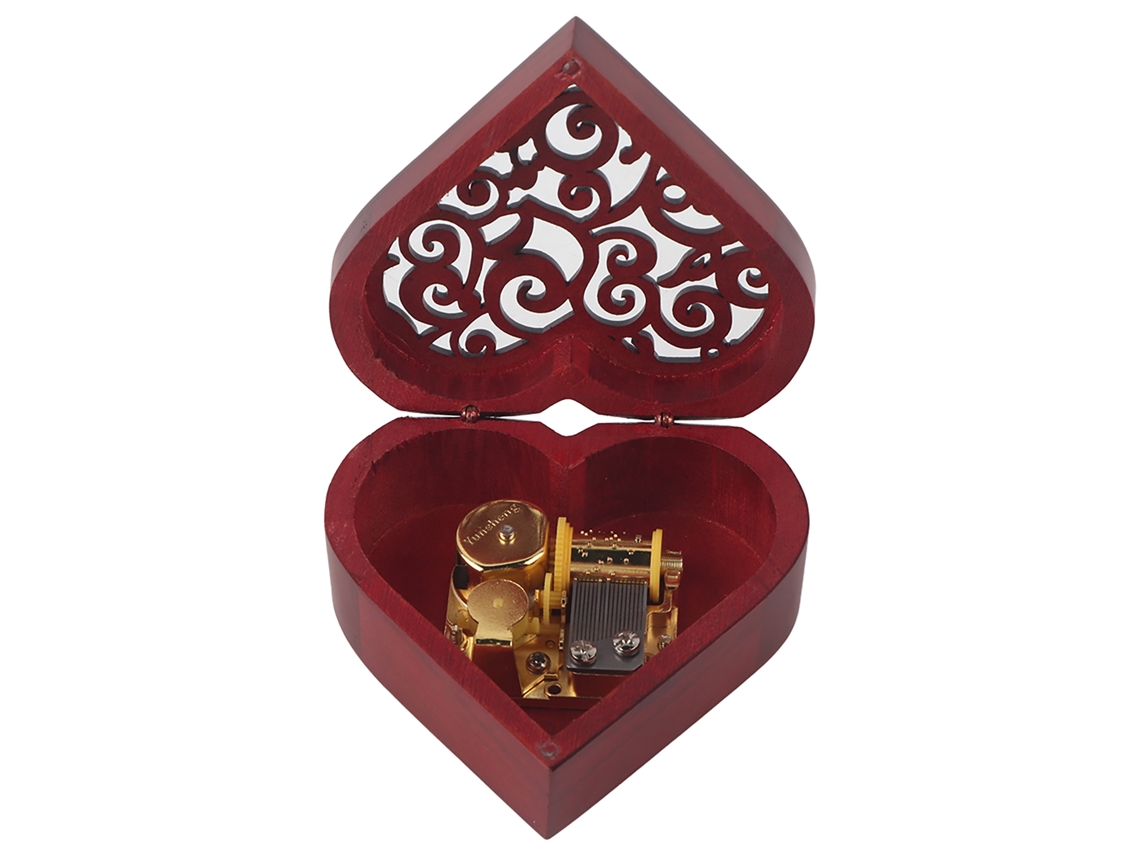 Caja musical de madera con forma de corazón - Regalo de cumpleaños