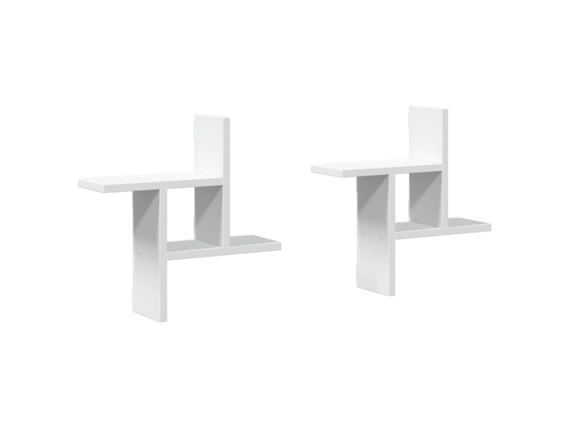 Juego de 2 estantes de pared Derivative Wood Blanco MAISON EXCLUSIVE (38x12x38 cm)
