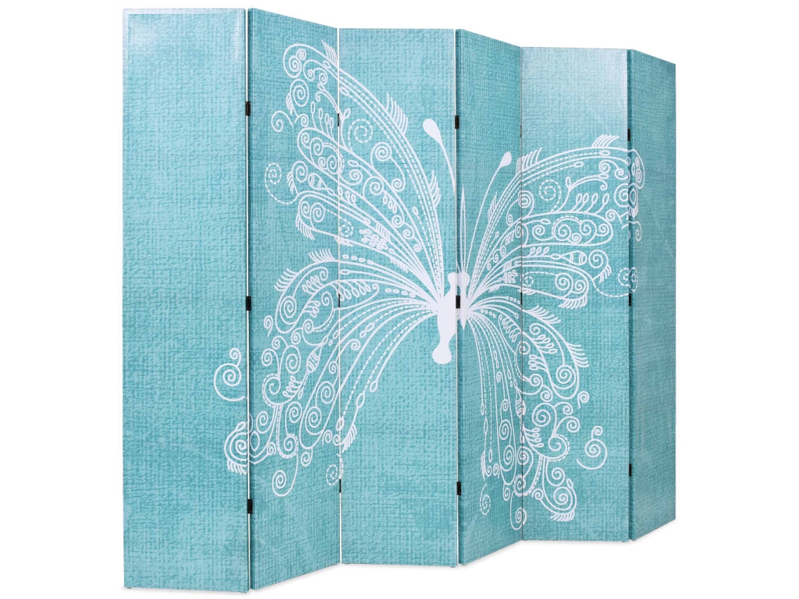 Biombo plegable con estampado de mariposas azules (228 x 170 cm, WSD973402, Adorable Home)