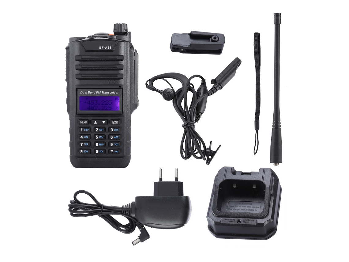 Radio bidireccional (banda dual UHF VHF, 128 canales)