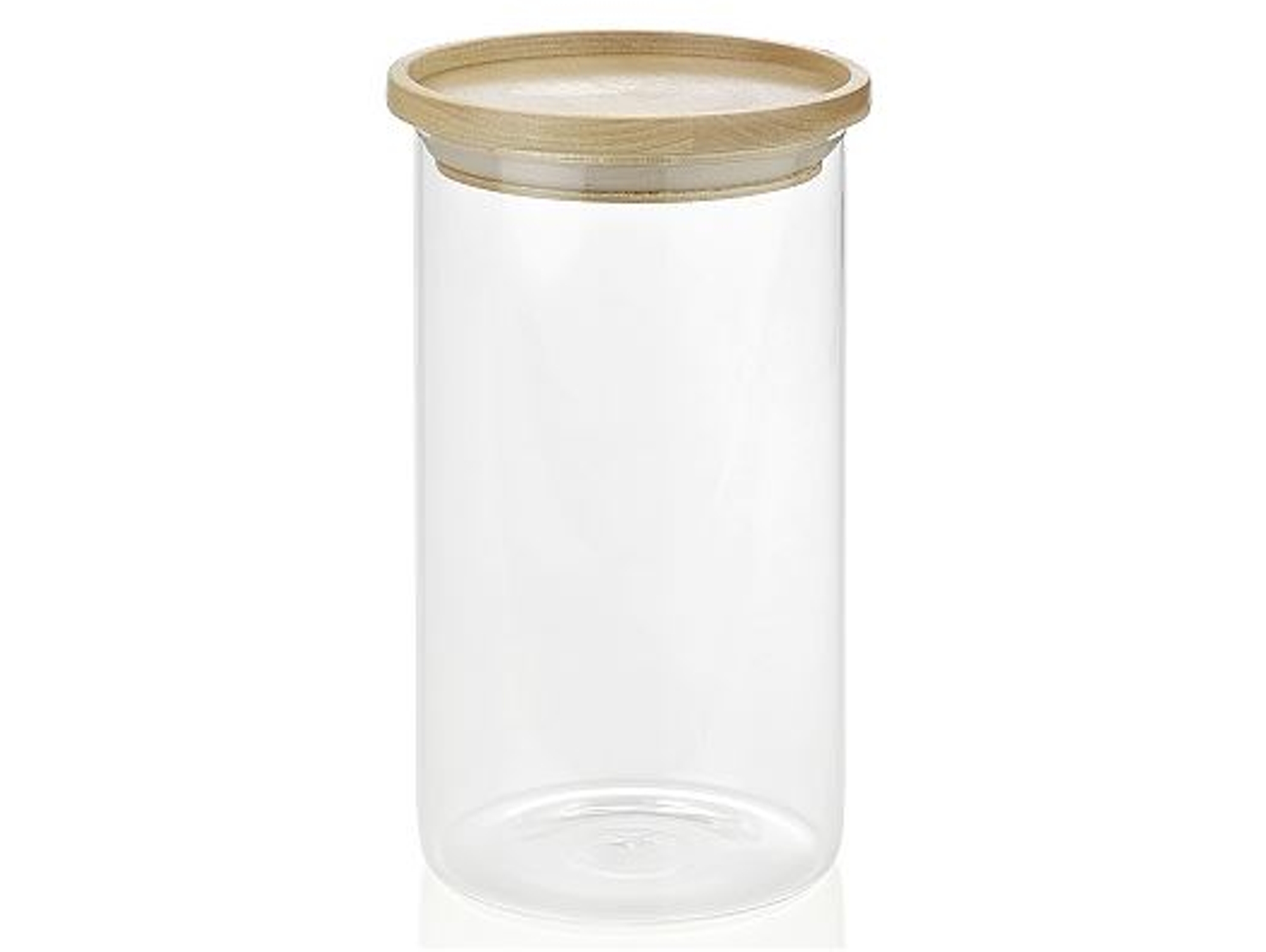 Recipiente RIVA en Vidrio y Madera 9.5x17.5 cm