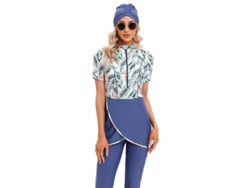 2026-traje De Baño Musulmán Modesto 2023 Crop Corto Burkini Mujer Con Cremallera Frontal 4xl Flor De Flamenco