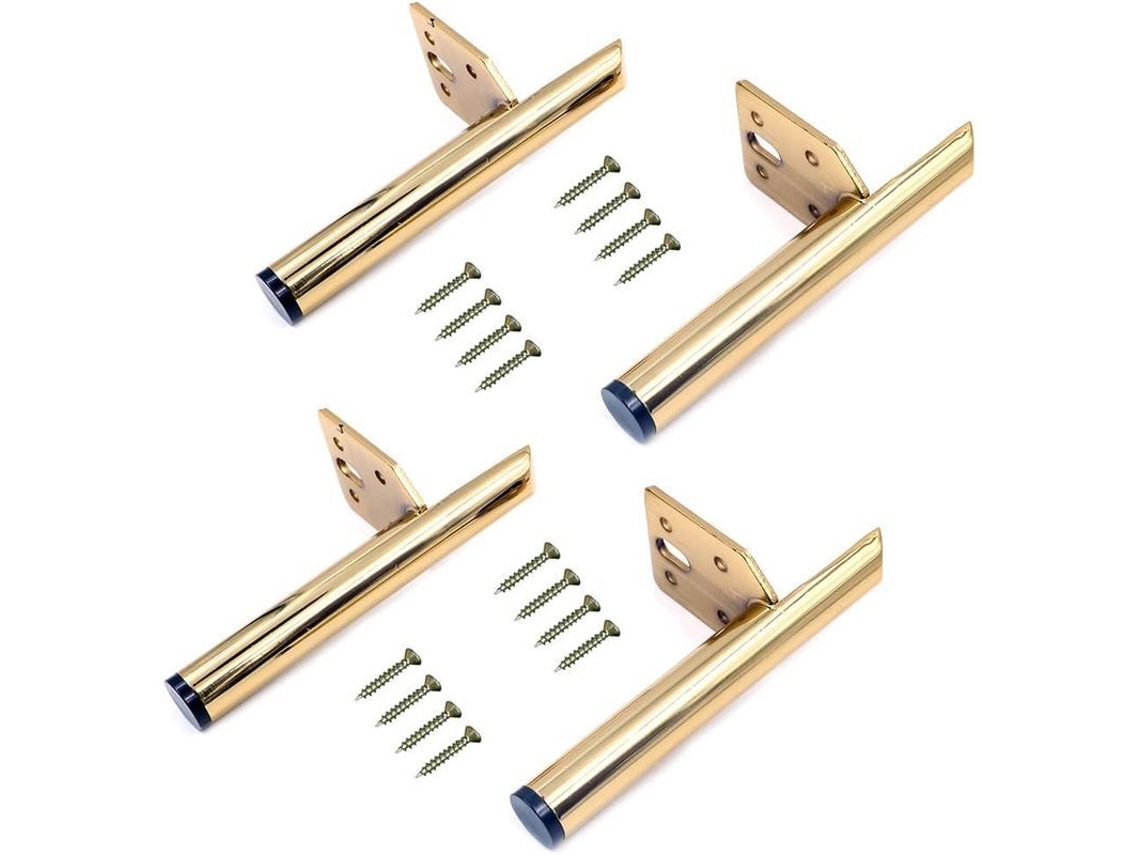 2026-juego De 4 Patas De Hierro Para Muebles, 13cm, Patas De Mesa Metálicas, Con 20 Tornillos (dorado)